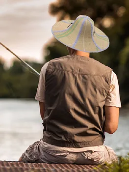Женские соломенные шляпы | Складные соломенные шляпы от солнца | Летняя соломенная шляпа для рыбалки, пляжная шляпа с защитой от ветра R Изображение 2
